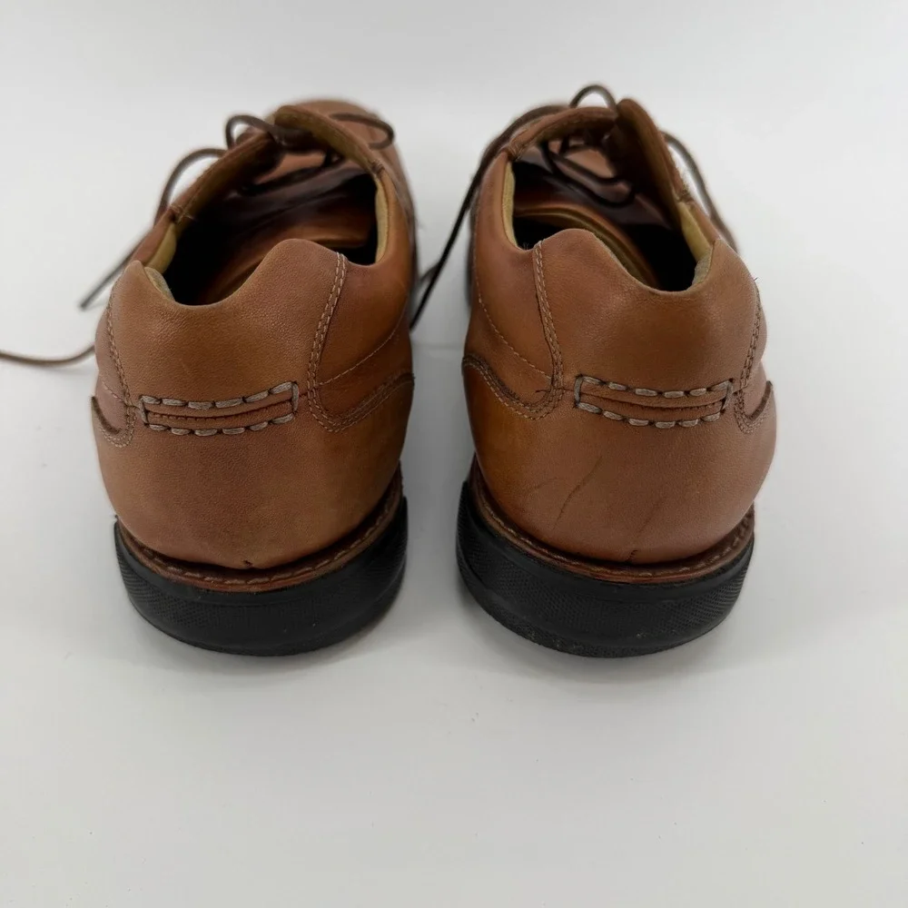 Johnston & Murphy Mens Brown Sheep‎ SkinLeather Oxford Dress Shoes Size 8 M